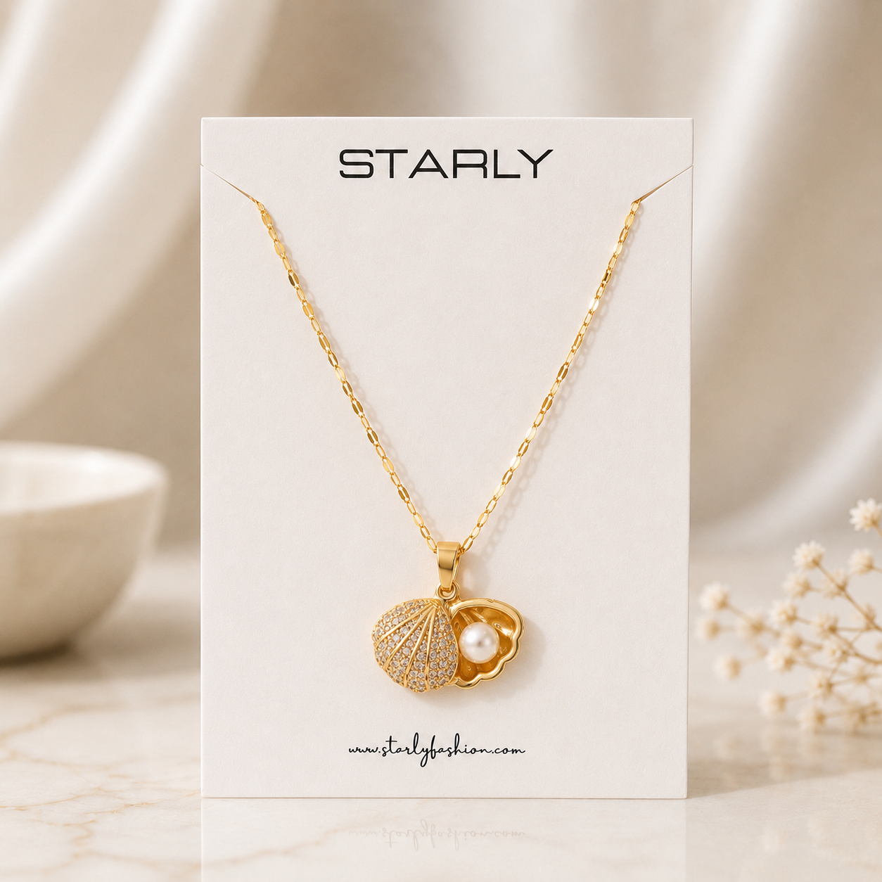 Sea Shell Pearl Necklace