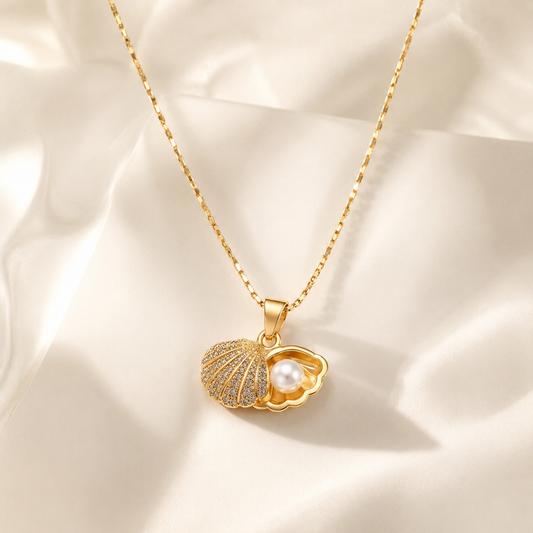 Sea Shell Pearl Necklace