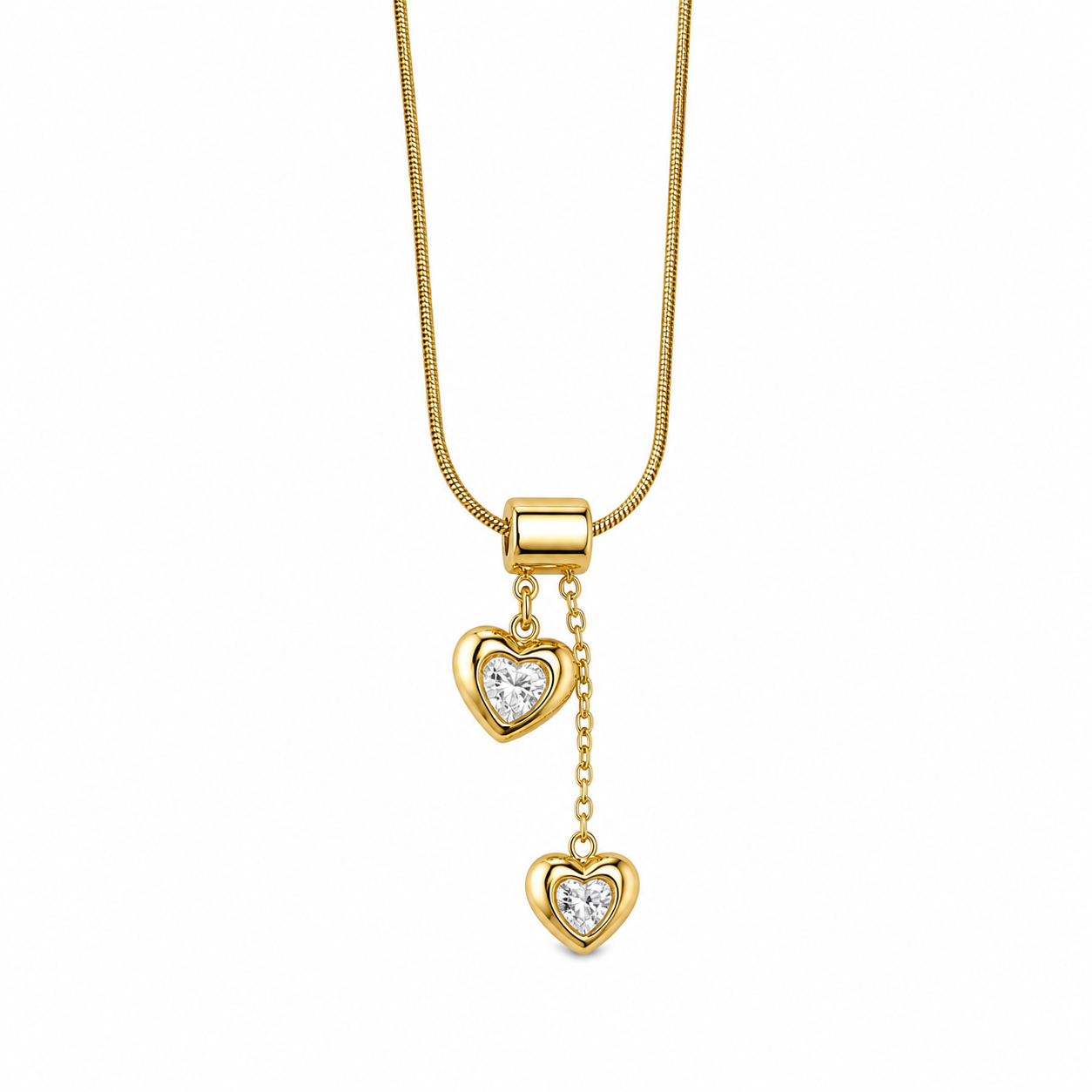 Twin Drop Heart Pendant