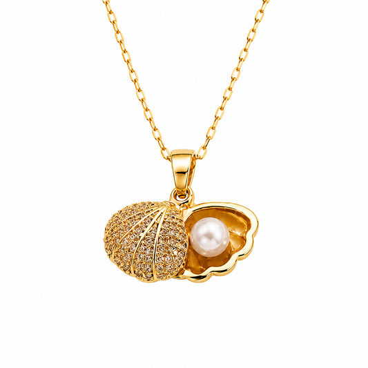 Sea Shell Pearl Necklace